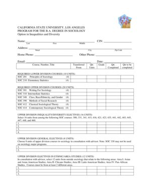 Fillable Online Calstatela Program Form California State University