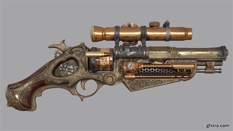 Victory3D / FlippedNormals - Steampunk Gun Game Asset in Blender ...