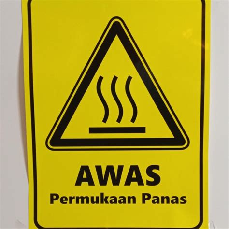 Jual Sign Sticker Awas Permukaan Panas Ukuran 20x30cm Jakarta Barat Garda Prima Safety