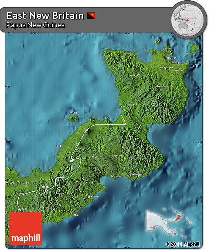 Free Satellite Map of East New Britain