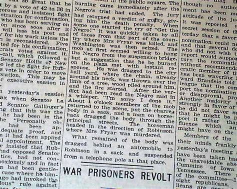 JESSE WASHINGTON LYNCHING Waco Texas Negro 1916 Newspaper 15,000 Look On