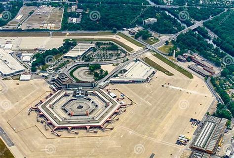 Aerial View Of Areal Of Former Berlin Tegel Airport With Main Terminal