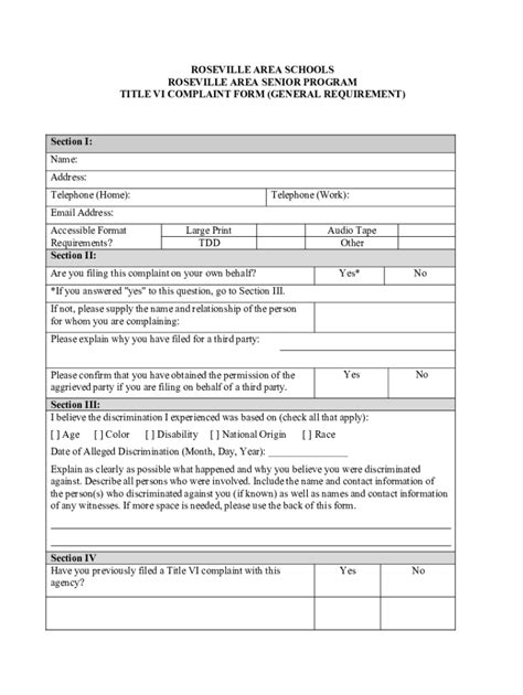 Fillable Online RASP Title VI Civil Rights Complaint Form Docx Fax