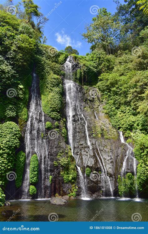 Banyumala Twin Waterfalls Wanagiri Bali Island Bali Indonesia Stock