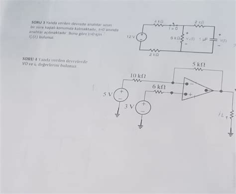 Solved SORU 3 Yanda Verilen Devrede Anahtar Uzunbir Sure Chegg