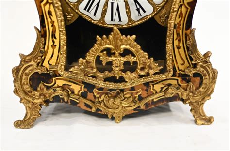 French Boulle Mantle Clock Antique