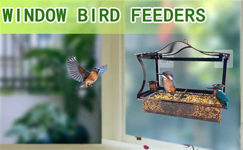 Amazon YiapMerg Window Bird Feeder Metal Window Bird Feeder With