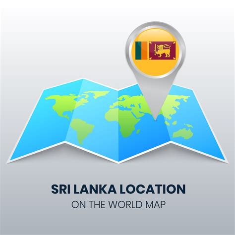 Locatiepictogram Van Sri Lanka Op De Wereldkaart Ronde Pin Pictogram