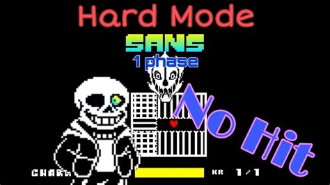 No Hit Sans Hard Mode DEMO 1 Phase Undertale Fan Game YouTube