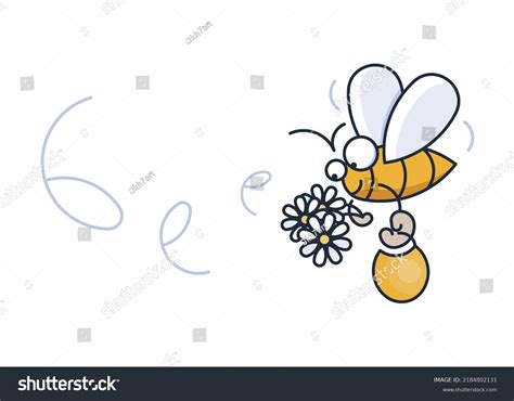 Cartoon Bee Flying Vector Illustration Isolated Stock Vector (Royalty Free) 2184802131 ...