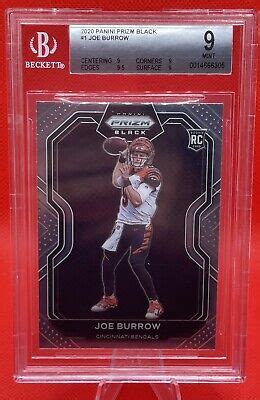 Joe Burrow 2020 Panini Chronicles Prizm Black Rookie RC PB 1 BGS 9 Mint