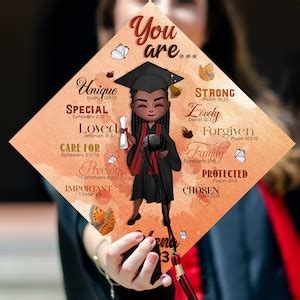Personalized Christian Graduation Cap Topper, Custom Black Queen Grad ...