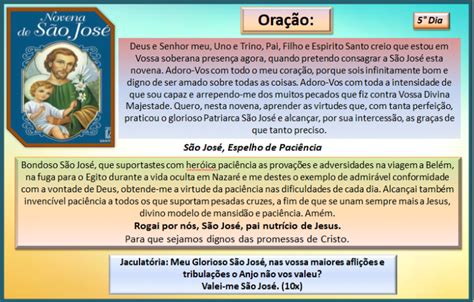 5 dia da Novena em honra a São José Congregação dos Oblatos de São José