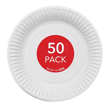 Paper Plates 9″ 50 Pk White Zolut