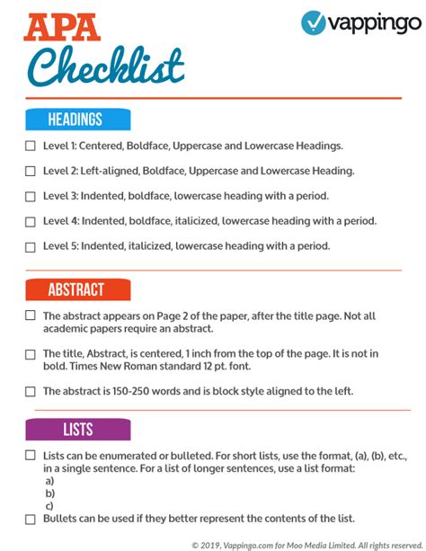 Apa Checklist And Guide To Apa Rules