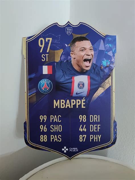 Fut Mbapp Toty Fifa Ultimate Team Card Printed On Hard Contoured