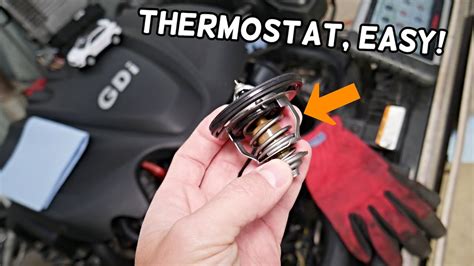 HYUNDAI SANTA FE THERMOSTAT REPLACEMENT REMOVAL LOCATION WHERE IS