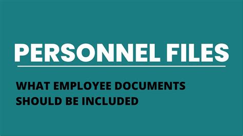 Personnel Files What Employee Documents Should Be Included Youtube