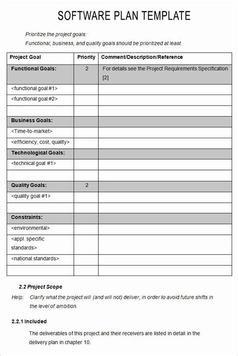 Software Implementation Plan Template Excel Database