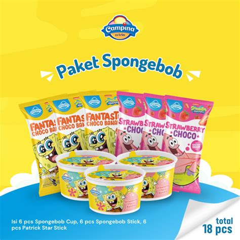 Jual Paket Ice Cream Campina Spongebob Es Krim Shopee Indonesia