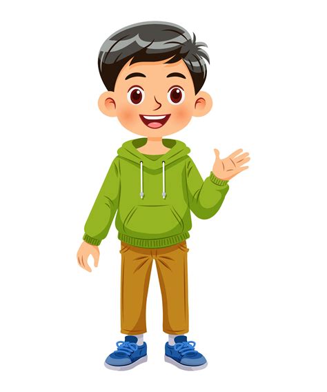 Vector Illustration Cartoon Of A Cute Boy Standing And Smiling In