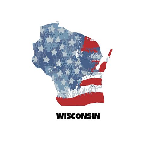 Premium Vector Usa State Wisconsin American Flag Watercolor Background