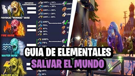 FORTNITE GUIA DE ELEMENTALES SALVAR EL MUNDO YouTube