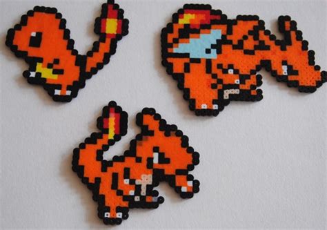 Articles similaires à Salamèche Reptincel Dracaufeu Set Pokemon Perler