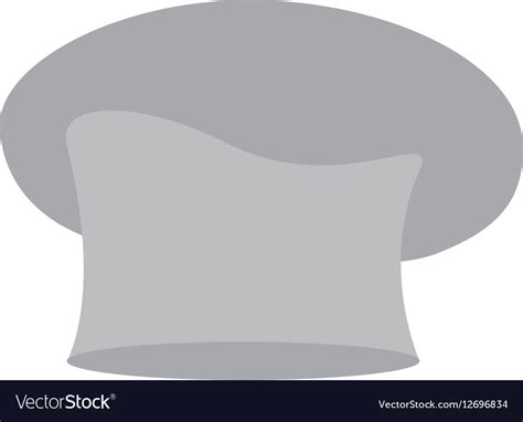 Gray Scale Silhouette Chefs Hat Rounded Royalty Free Vector