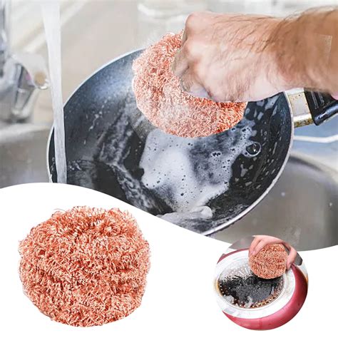 Copper Coated Scrubber Pad Used for Dishes, Pots, Pans, and Ovens