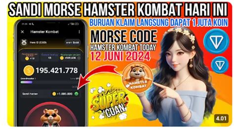 Update Sandi Morse Harian Kamis Juni Hamster Kombat Hari Ini