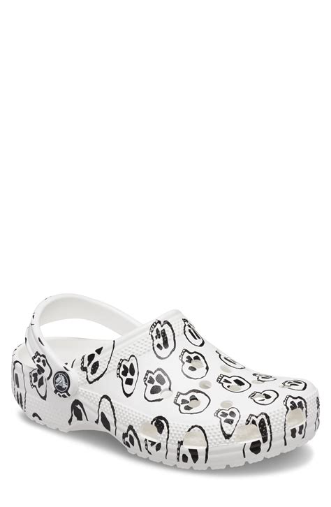 CROCS Gender Inclusive Classic Skull Print Clog White Black