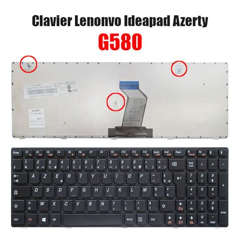 Clavier Lenovo Ideapad G580 Azerty Noir pavé numérique CAPMICRO