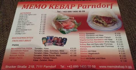 Menu At Memo Kebap Restaurant Parndorf