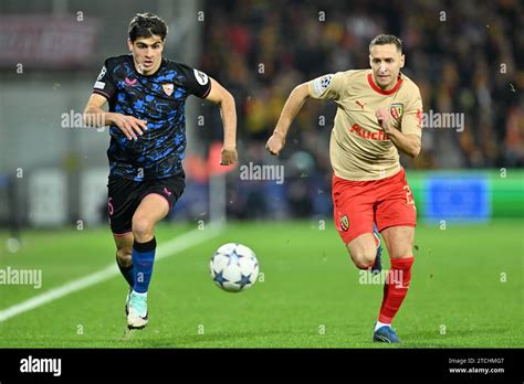 Lens France Th Dec Juanlu Of Sevilla Fighting For The