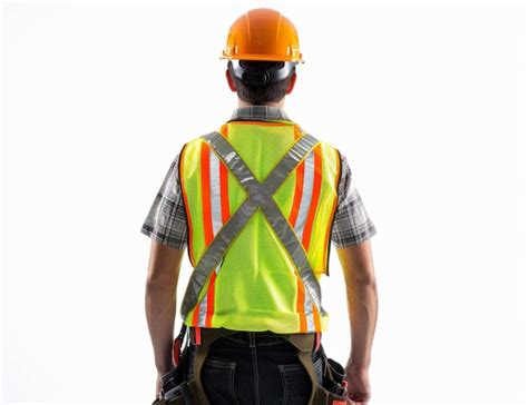 Premium Photo A Man Wearing A Safety Vest With An Orange Vest On