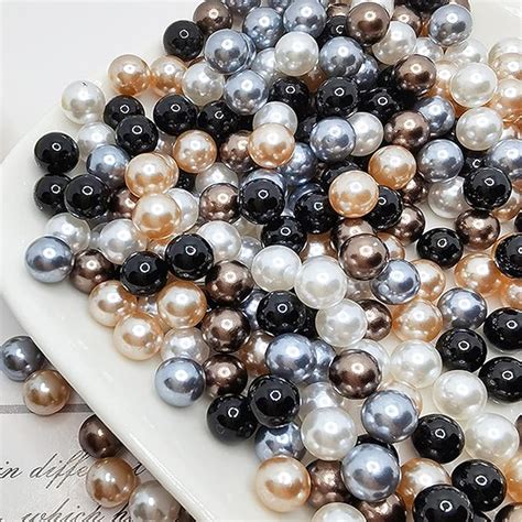 Amazon Niziky Pcs Mm Crafts No Hole Pearls Dark Color Loose