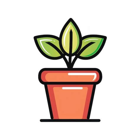 Vibrant Potted Plant Illustration Premium AI Generated Image