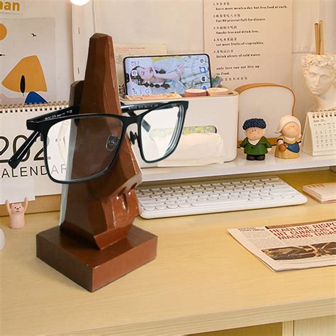 Susoonfo Eyeglasses Frame Spectacle Holder Hand Carved Rosewood Nose Shaped Eyeglass Dispaly