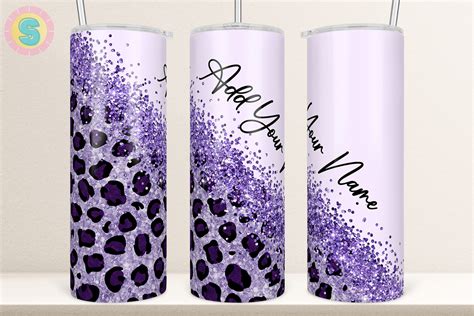 Purple Diagonal Leopard Tumbler Wrap Graphic By Sunshine Design