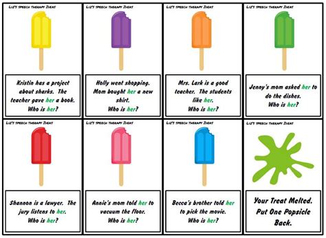 Liz S Speech Therapy Ideas Popsicle Pronouns