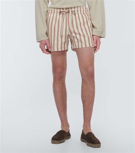 Mocha Stripe Cotton Blend Shorts In Multicoloured Commas Mytheresa