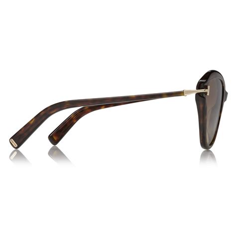 Tom Ford Leigh Sunglasses Occhiali Da Sole Cat Eye Havana Scuro