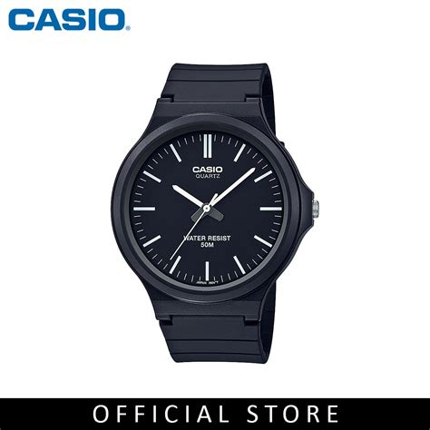 Casio General Mw Ev Black Resin Band Men Watch Shopee Malaysia