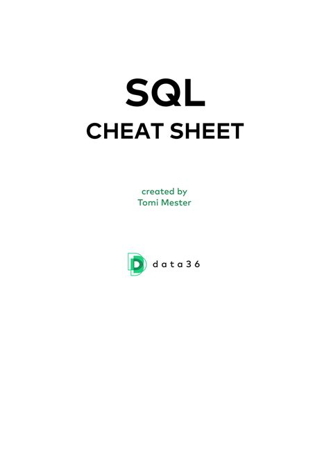 Solution Sql Cheatsheet Studypool