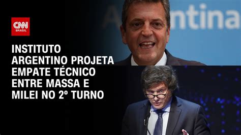 Instituto argentino projeta empate técnico entre Massa e Milei no 2º