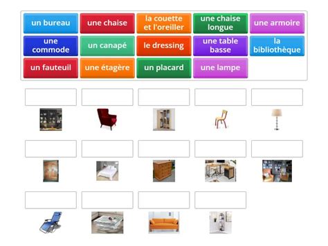 Vocabulaire Meubles Match Up