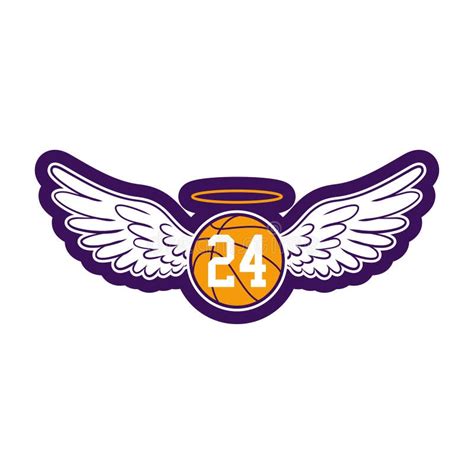 Rip Kobe Bryant Basketball With Angel Wings And Glory Stock Vector Illustration Of Lakers