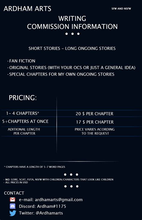 Commission Information For Writing By Ardham Hentai Foundry