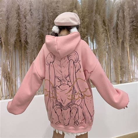 2021 Kawaii Sailor Moon Hoodie Streetwear Ulzzang Cartoon Sweatshirts